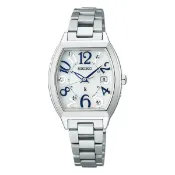 Seiko 精工錶 Lukia 1B32-0BD0S(SSVW213J)酒桶型太陽能電波女士時尚腕錶 白面 27.5mm