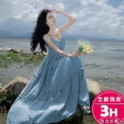 【梨卡】 隔日到貨 女裝 連身裙 洋裝喜宴 洋裝 細肩連身裙 露背連身裙 顯瘦連衣裙 知性洋裝C6596 【現貨24H】