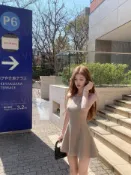 【琪屿·Vibe】淺色無袖平口A字短洋裝 修身收腰傘擺短裙 溫柔純欲少女風 街拍下午茶約會小個子顯高百搭連身裙