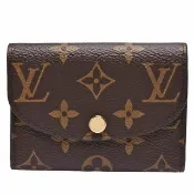 【Louis Vuitton 路易威登】M62361 經典ROSALIE Monogram花紋信封式零錢包(金釦-芭蕾粉色)