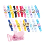 (店+)[Momm]兒童雙頭手帕夾  4入組(卡通手帕夾/手帕夾/幼兒手帕夾/手帕夾兩頭夾/幼稚園手帕夾）