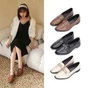 【FUFA Shoes 富發牌】小尖頭低跟樂福鞋-黑/棕/杏 1BE103(女鞋/樂福鞋/尖頭鞋/跟鞋)