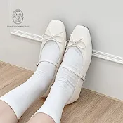 DONGCHICHI【現貨】顏色超美 漆皮 平底 瑪莉珍鞋 芭蕾 蝴蝶結 娃娃鞋 大尺碼 白色 C546