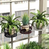 設彩品牌旗艦店 陽台掛式花架 花架陽台懸掛式鐵藝花籃欄杆護欄窗台綠蘿吊蘭花盆架掛架置物架子『XY4312』