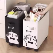 (店+)桑桑選品  辦公桌邊包包雜物帶輪置物籃  萬向輪 桌下置物 40x20x35cm