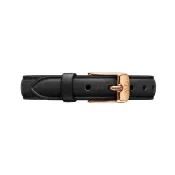 【Daniel Wellington】DW 錶帶 Quadro Sheffield 10mm經典黑真皮皮革錶帶(DW00200278)
