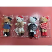 7-11 現貨 hello kitty長腿絨毛娃娃 豹紋 蛋糕裙 牛仔裙 黑色紗裙 長腿kitty 吊娃