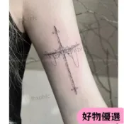 ins爆款🔥紋身貼 刺青 紋身貼紙💗新款單針十字架美式紋身貼歐美風草本防水持久手臂逼真辣妹遮疤潮