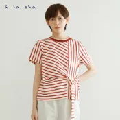 a la sha 條紋扭結造型上衣