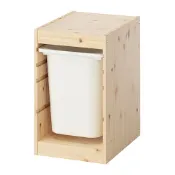 【IKEA 宜家家居】TROFAST 收納組合，染白松木/白色，32x44x53 公分