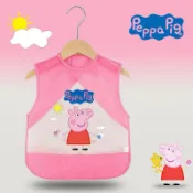 有李好物 Peppa Pig佩佩豬圍兜 吃飯防髒 防水 夏季免洗嬰兒無袖圍兜 兒童喜愛小豬佩奇