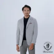 BARONECE 簡約山形紋保暖休閒獵裝_灰(420202-03)