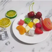 🈵滿150出貨🍉🍇🥭仿真檸檬假水果模型桔子切片塑膠草莓芒果塊顆粒西餐沙拉擺盤道具