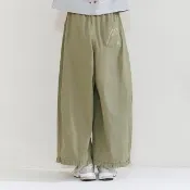 【a la sha】荷葉邊下襬造型寬褲