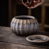 🔥臺灣出貨🔥中式 粗陶 建水 茶渣缸 茶室 大號 干泡 桌面 廢水缸 茶洗 過濾 茶道必備