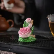全球選品1館 生活百貨 花開富貴變色牡丹花茶寵擺件創意茶桌茶盤裝飾品可養茶玩茶具配件