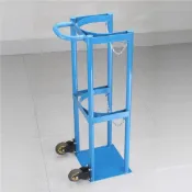 優品 40L氧氣瓶定架鋼瓶架乙炔瓶固定支架氮氣瓶鋼瓶架帶輪氣瓶架10L防傾倒裝置鋼瓶架子單槽雙槽三槽架子 盛百惠