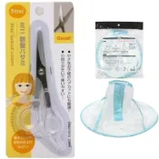 (店+)【ECHO】日本 ECHO Mini 散髮剪 理髮圍巾 剪髮罩 安全理髮剪 打薄剪刀 兒童理髮剪刀 嬰兒剪髮 髮梳組 家庭理髮
