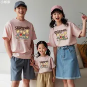 【小彬家】 小熊家族/四只熊 2025新款親子裝夏天 母女裝 全家福裝 親子服  正韓家庭裝短袖T恤