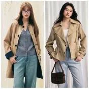 【巴黎精品】現貨+預購 女風衣外套中長版大衣-miu系復古撞色格紋雙面穿女外套6款j1a1nv5 C