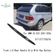 BMW 1 件旅行行李箱行李箱蓋後把手帶鑰匙按鈕更換部件適用於寶馬 X5 E53 01-06 行李箱蓋後把手把手