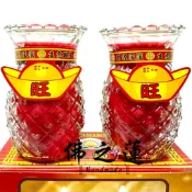 【佛之蓮】鳳梨蠟燭 酥油蠟燭 旺萊燭 蠟燭 / 光明燈 補運 點燈 土地公 求財 金紙 拜天公 拜神明 拜門口 財運燈