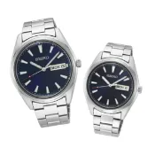 大高雄鐘錶城 seiko SK037 精工 SK037 6N53-00A0B+6N43-00B0B CS系列城市日曆對錶 / 藍面 40+36mm｜樂天領券現折★全館特惠中★指定刷卡回饋10%