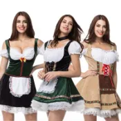 女式傳統德國巴伐利亞啤酒女孩服裝慕尼黑啤酒節節日 Dirndl 禮服角色扮演服裝派對禮服
