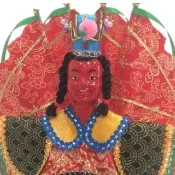 【A-ONE 匯旺】台灣電音三太子 紅色 廟口布袋戲偶 送國旗肩章 別針 戲偶架 武生 布偶戲偶手偶童玩具