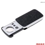 便攜式珠寶高倍放大鏡 30X/60X/90X 帶2個LED燈1個UV驗鈔燈 帶電池出貨