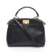 【DOKODEMO】【二手】Fendi FENDI手提包 Mini Peekaboo 2WAY 8BN244 黑色皮革 Peekaboo Mini 女士二手 A