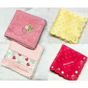 日單《下午茶/AT/檸檬/櫻桃/草莓/水果/小蛋糕》刺繡 約25*25公分 方巾 手帕 純棉