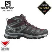 悠遊山水戶外生活館 【SALOMON 索羅門 女 X Ultra Pioneer GTX中筒登山鞋《酒紅/灰/綠》】471706/健行鞋