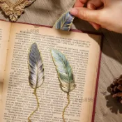 🎉可開發票🎉羽毛書籤高檔精緻精美金屬書籤高顏值古典中國風文創紀念品國小生送老師文藝禮物創意年會古風文具禮品可定製