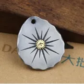 大拙手工高橋吾郎goro's點金16本雕大銀餅吊墜純銀goros 做舊復古【大洋】