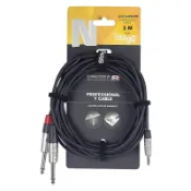 唐尼樂器 TONY MUSIC Stagg NYC3/MPS2PR 3米 Y Cable Y型線 3.5mm 公 轉 雙 6.3mm 公【唐尼樂器】