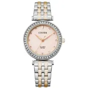 大高雄鐘錶城 CITIZEN 星辰錶 ER0218-53X 時尚水晶石英腕錶/粉面 30mm｜樂天領券現折★全館特惠中★指定刷卡回饋10%