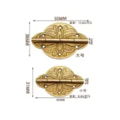 (店+)[木頭仁] 明清銅合頁 家具合頁 鉸鏈木箱後扣黃銅 花邊鉸鏈 6孔合頁 禮盒合頁