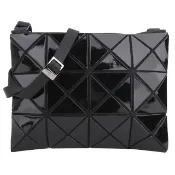 【ISSEY MIYAKE 三宅一生】BAOBAO原色透幾何方格3X4肩斜扁包(亮黑)
