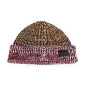 【Paul Smith】PAUL SMITH布標刺繡LOGO針織純羔羊毛毛帽(紅x橘)