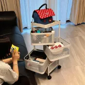 移動式化妝台 移動式邊桌 移動式化妝車 移動式化妝櫃 化妝車櫃 化妝品收納盒家用多功能小推車置物架落地多層可移動彩妝收納
