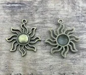 【匠真手作材料】…∼古銅色太陽星吊飾一份2個10元∼30*34mm