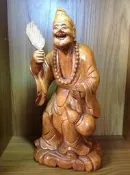 早期濟公 濟癲 降龍羅漢木雕 磚胎泥塑老神像