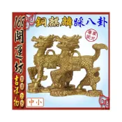(店+)168開運坊 麒麟系列【化樑壓-實心銅麒麟踩八卦一對-中小型】開光/擇日
