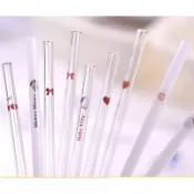 「現貨」玻璃吸管卡通可愛圖案