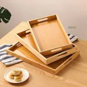💥熱銷新品💥日式托盤長方形木盤茶盤傢用簡約茶具燒烤盤盃子收納竹製露營餐具