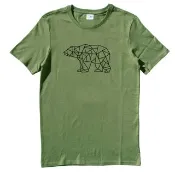 Bear Geometric 短袖T恤 軍綠色 幾何 熊 禮物 文青 情人 動物