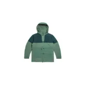 (店+)【The North Face】北面THE NORTH FACE Urban Exploration 拼色戶外工裝多口袋可收納薄款連帽防風夾克 男款 墨綠色