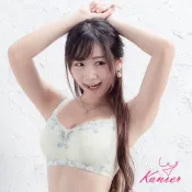 【Kanier卡妮兒內衣】無鋼圈內衣 集中包覆 大罩杯 舒適無壓 夢裡花叢間 ( C-E 罩杯 黃 )