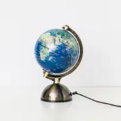 (店+)【WUZ 屋子】SkyGlobe 5吋亮面衛星原貌古銅底座地球儀(附燈/中文版) 交換禮物 聖誕禮物